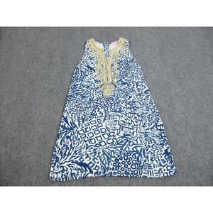 Lilly Pulitzer Carlotta Shift Dress Womens 8 Blue Indigo Home‎ Slice Ladies